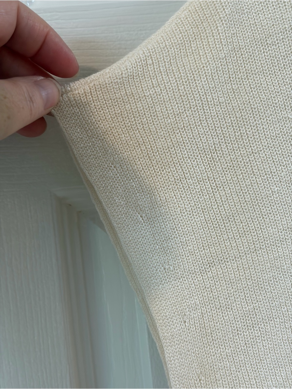 Eileen Fisher Ivory Cotton/Linen Blend Cropped Boxy Mock Neck Top Size S - Picture 3 of 9